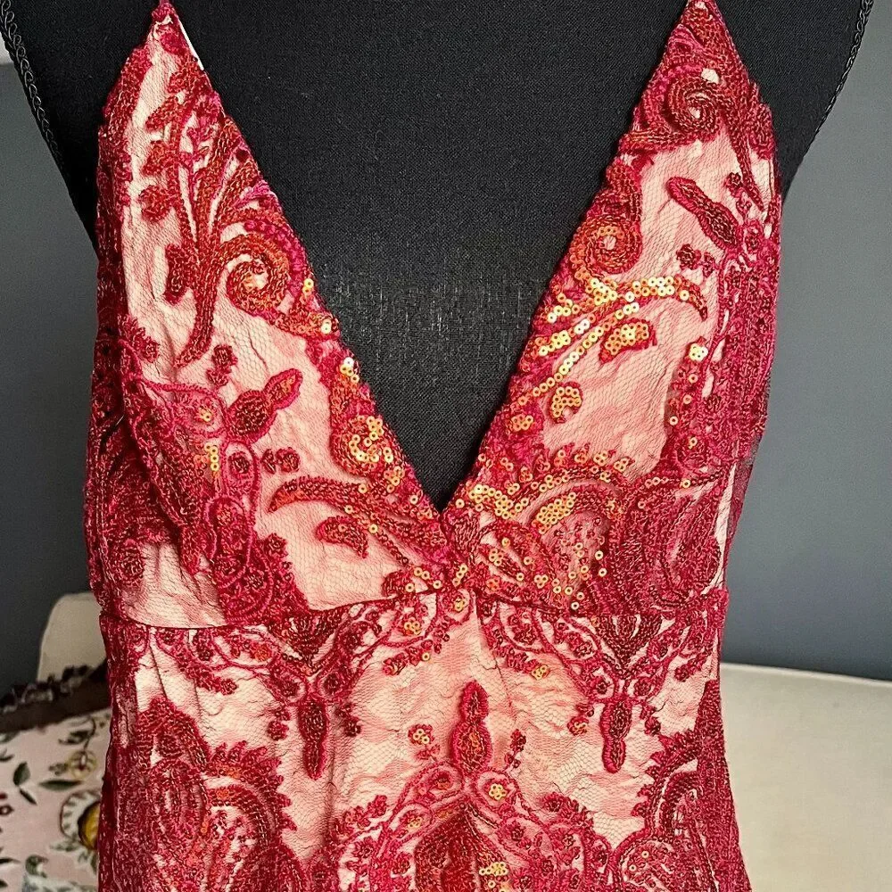 FREE PEOPLE - NIGHT SHIMMERS SEQUIN DRESS - SIZE 6 - Picture 2 of 9